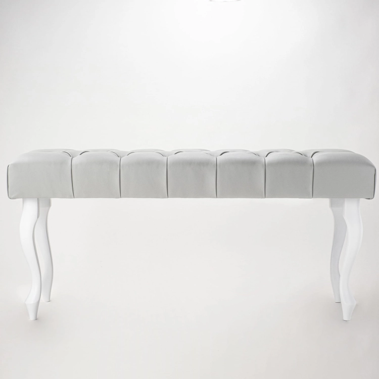 Banco Chesterfield de cuero gris, acolchado, estilo clásico