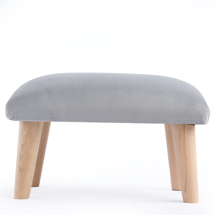 Taburete gris escandinavo, mueble minimalista y práctico