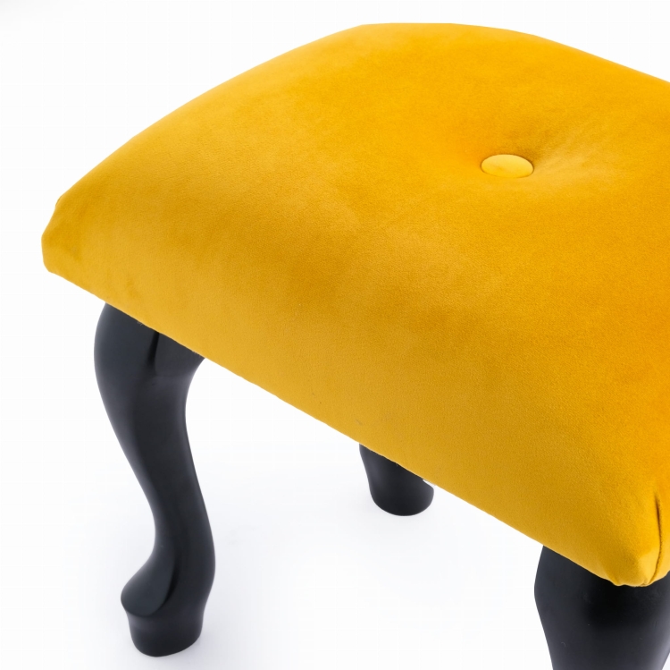 Taburete tocador de papaya con mechones, elegante y cómodo