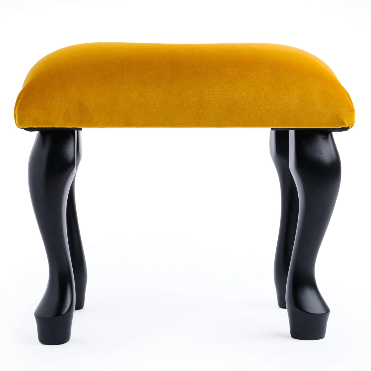 Taburete de papaya capitoné para tocador, mueble cómodo y decorativo