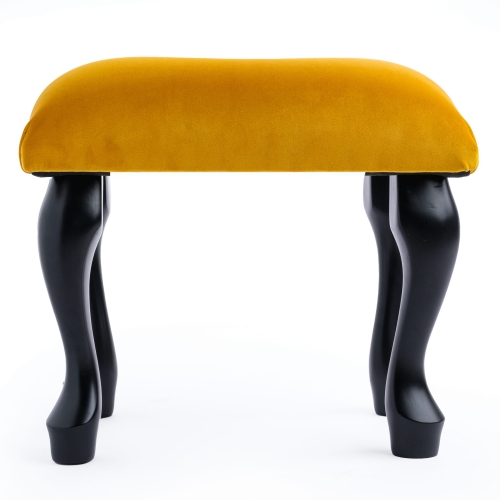 Taburete de papaya capitoné para tocador, mueble cómodo y decorativo