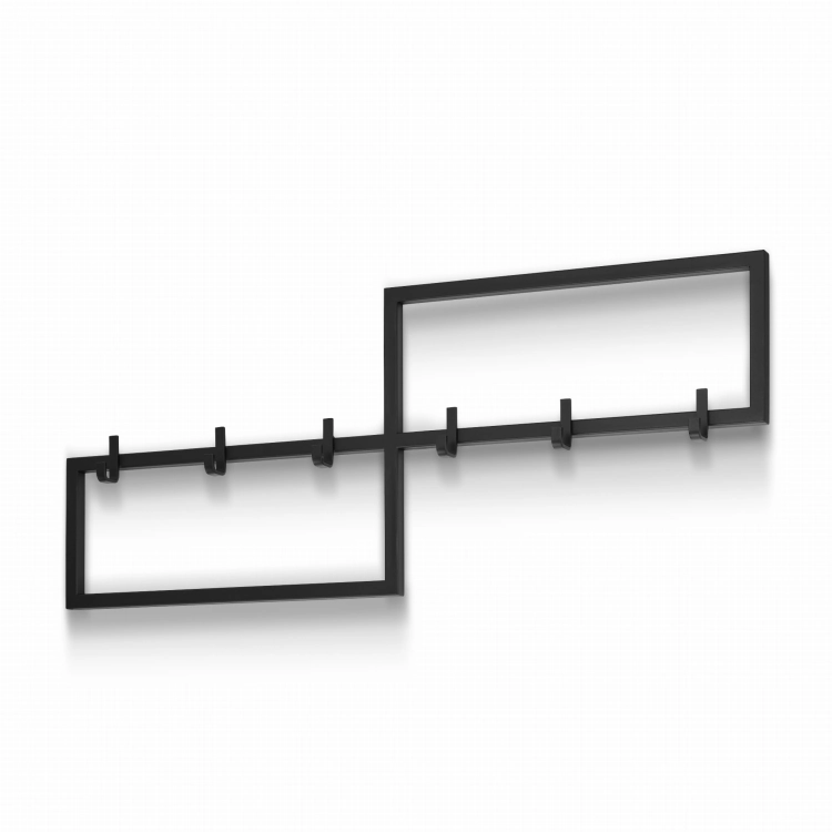 Percha decorativa negra de acero para el pasillo, moderna y decorativa