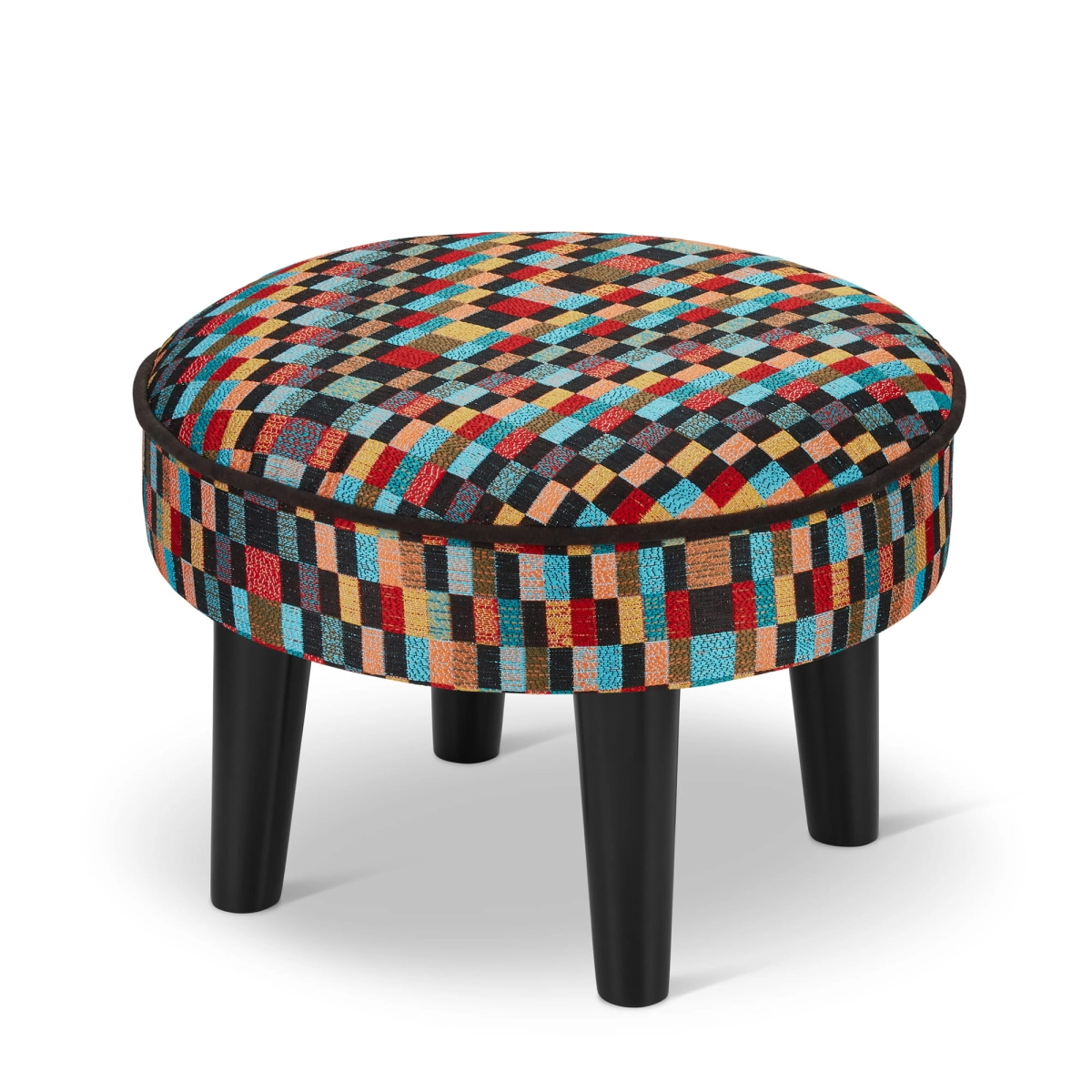 reposapiés de sillón a cuadros de colores