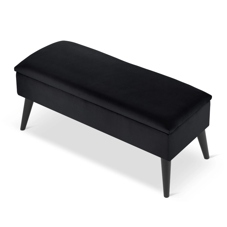 banco negro con almacenaje