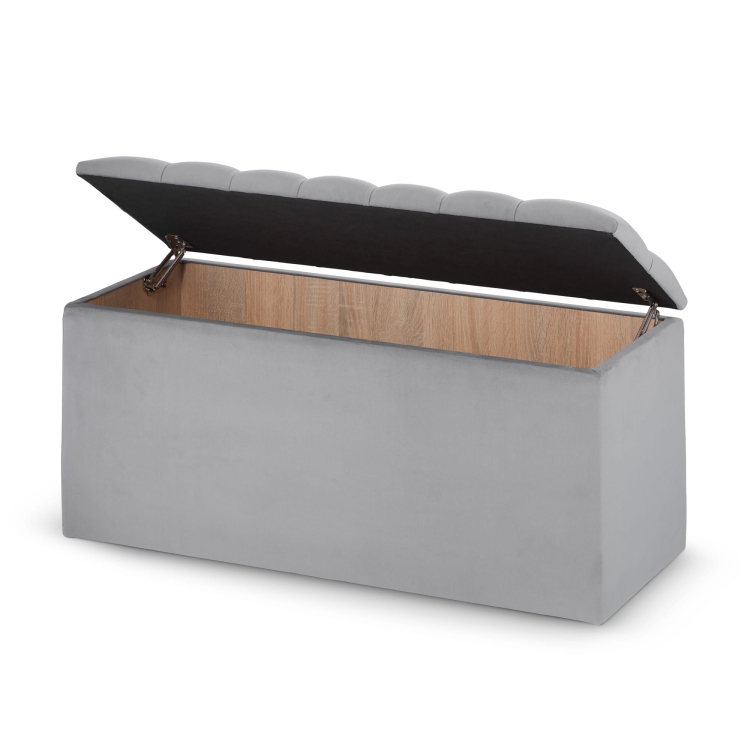 puf acolchado con almacenaje, gran baúl con asiento