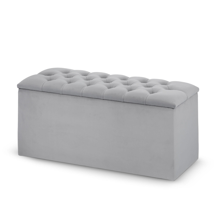 puf acolchado con almacenaje, gran baúl con asiento