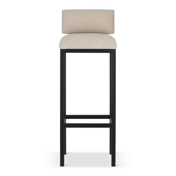 taburete de bar tapizado en color crema