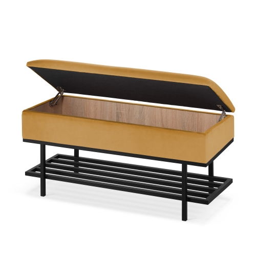 caja amarilla con zapatero