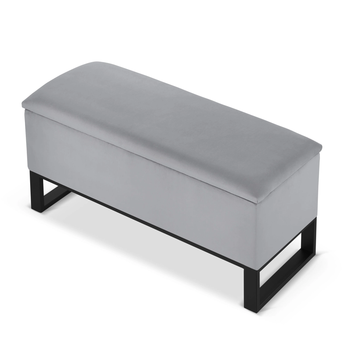 puf gris con almacenaje