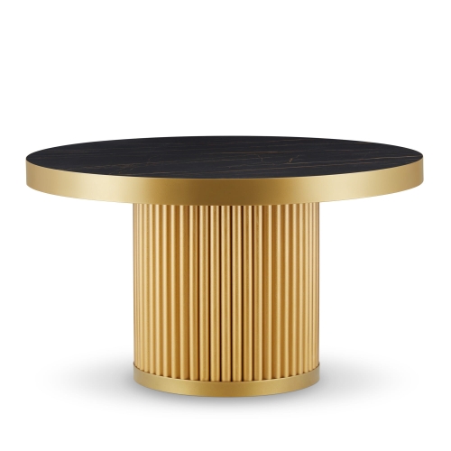 mesa de centro glamour dorada
