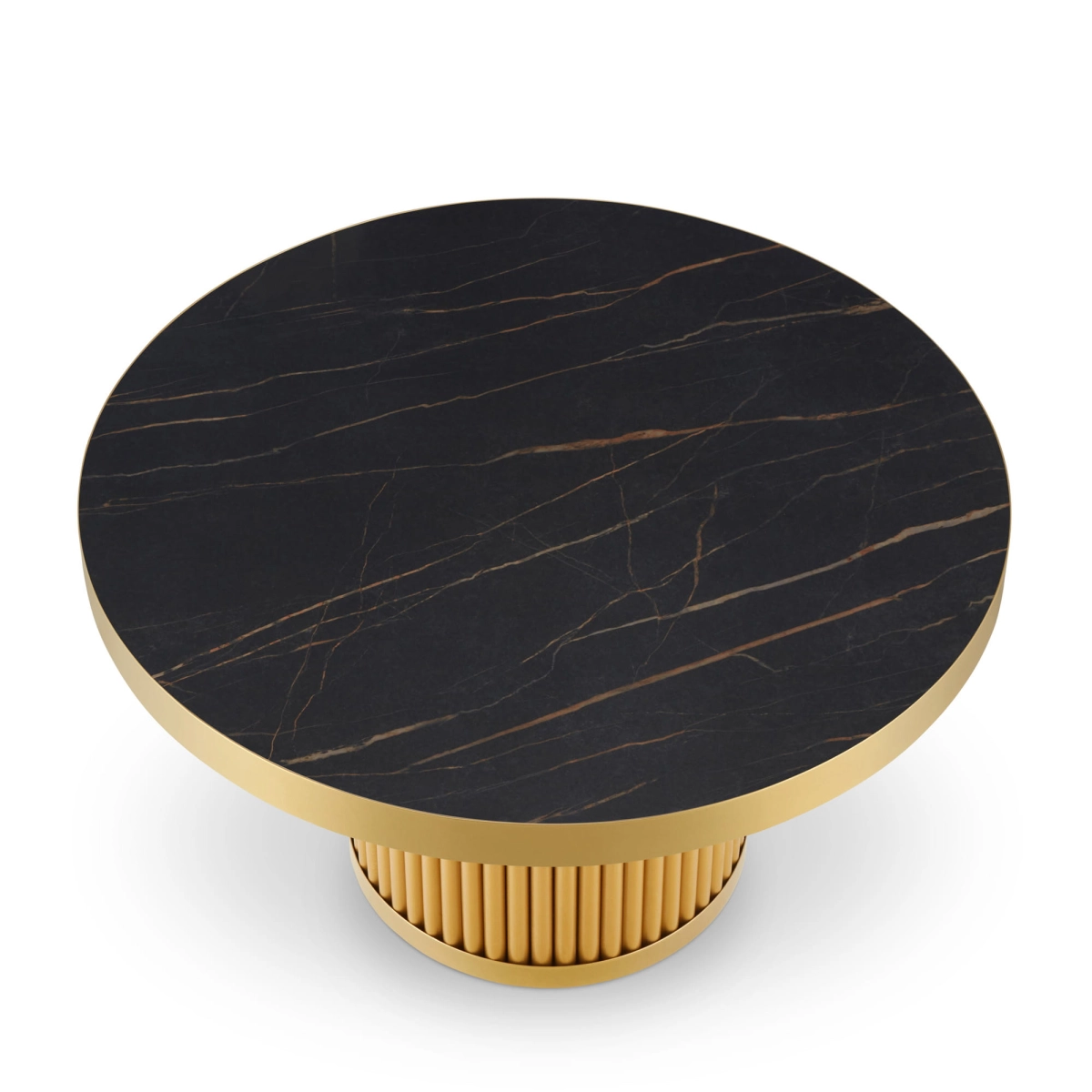mesa de centro glamour dorada