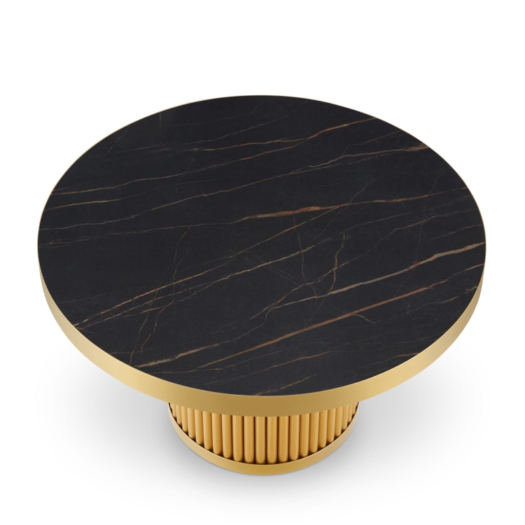 mesa de centro glamour dorada