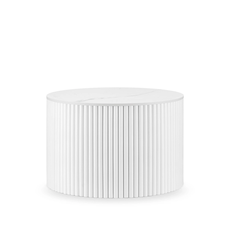 mesa blanca con tapa de piedra