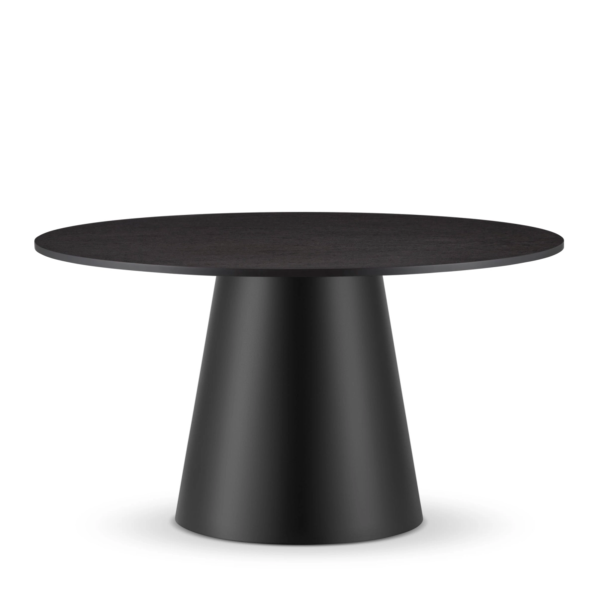 Mesa de centro moderna con tapa de piedra y base redonda de acero para salón