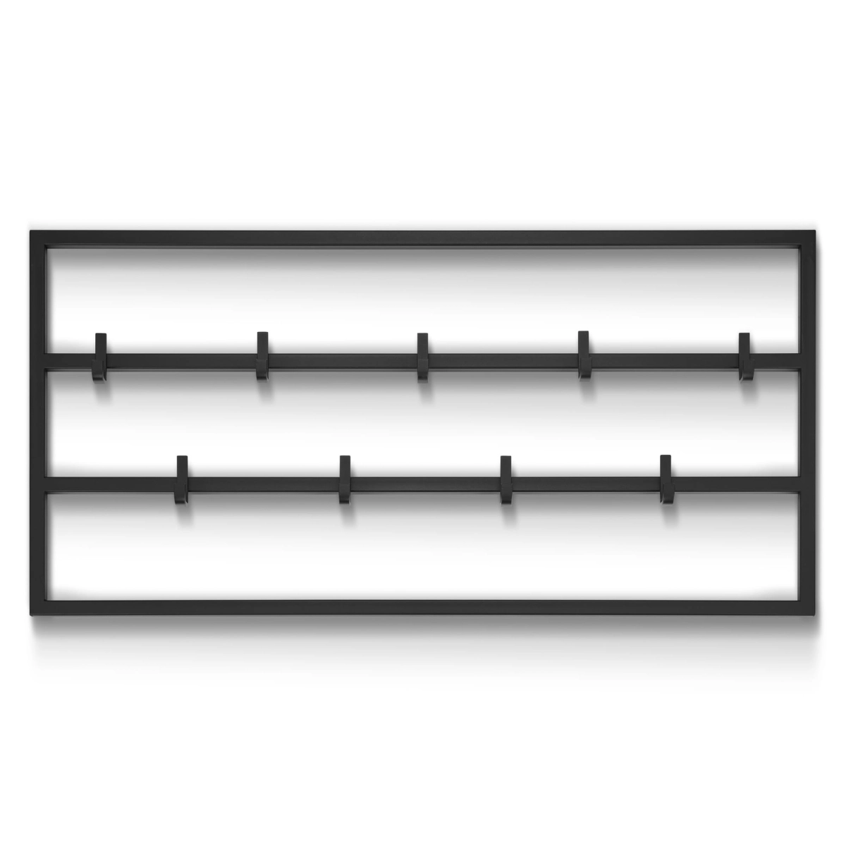 Sólido soporte de pared de acero negro para el pasillo, práctico y estético