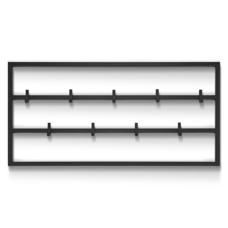 Sólido soporte de pared de acero negro para el pasillo, práctico y estético