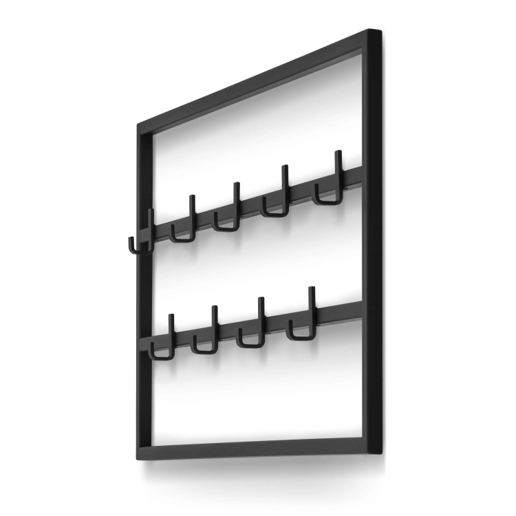 Colgador de pared de acero negro para el pasillo, moderno y robusto