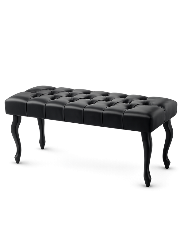 Banco de cuero negro capitoné: un complemento elegante para su sala de estar, dormitorio u oficina