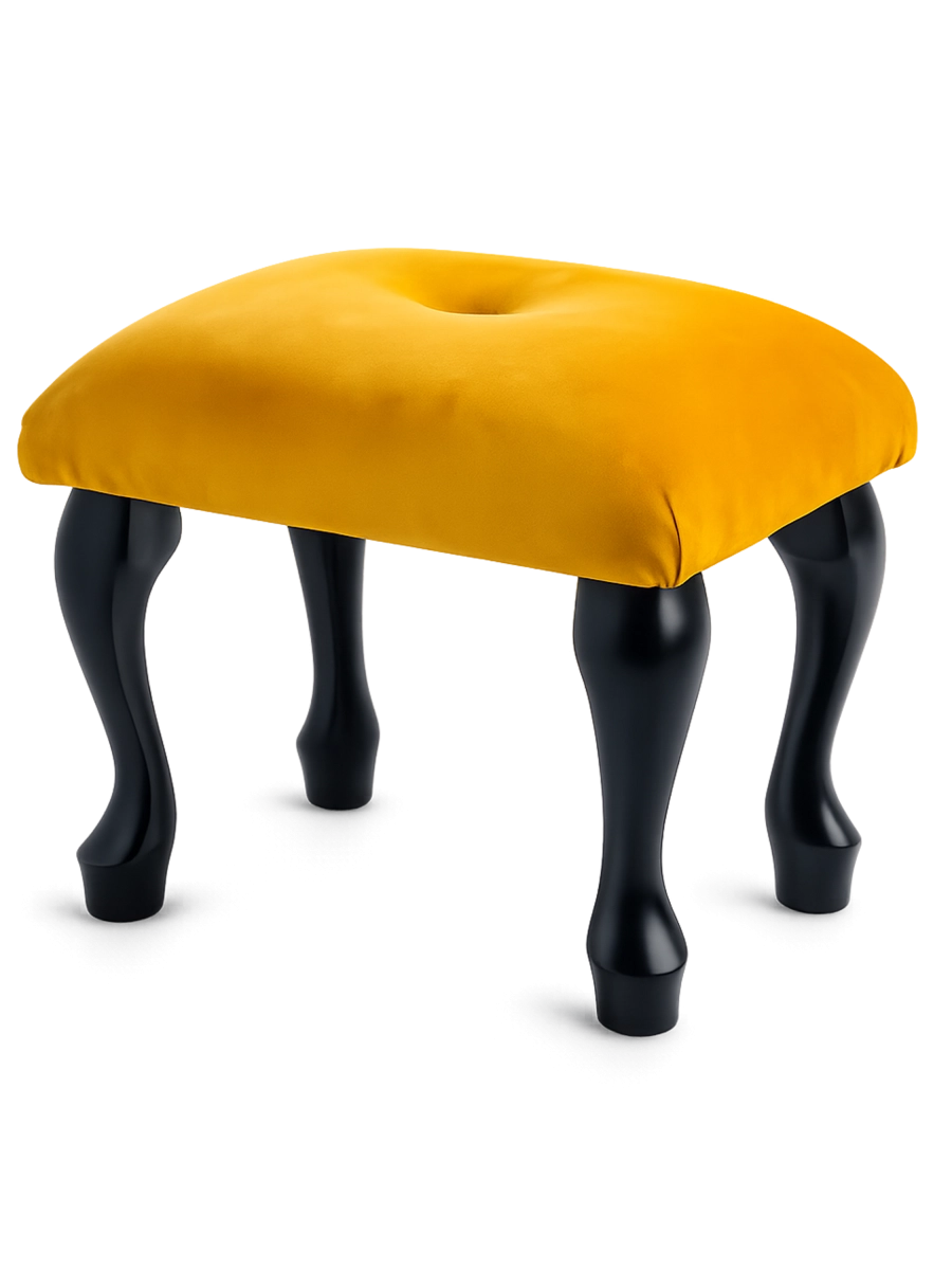 Taburete de papaya capitoné para tocador, mueble cómodo y decorativo