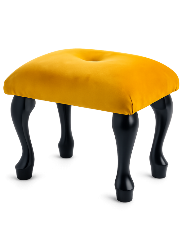 Taburete de papaya capitoné para tocador, mueble cómodo y decorativo