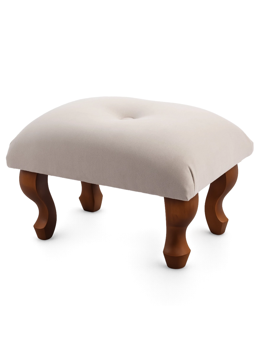 Taburete tapizado acolchado Latte, mueble cómodo y elegante