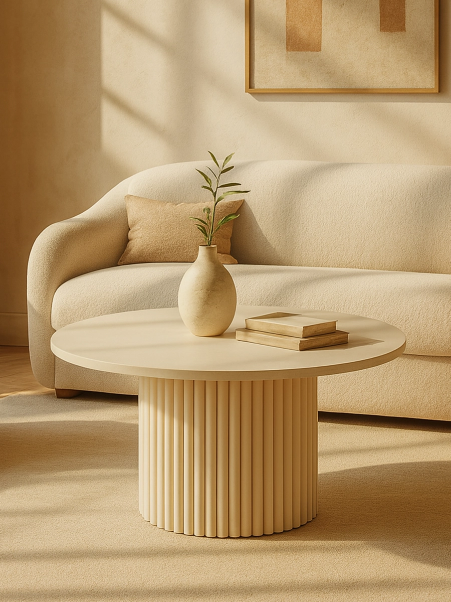 mesa de centro beige