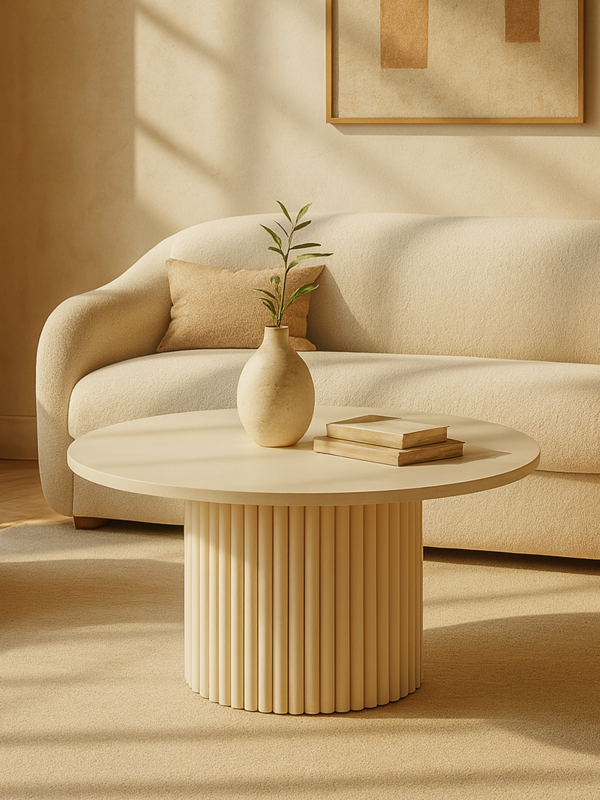 mesa de centro beige
