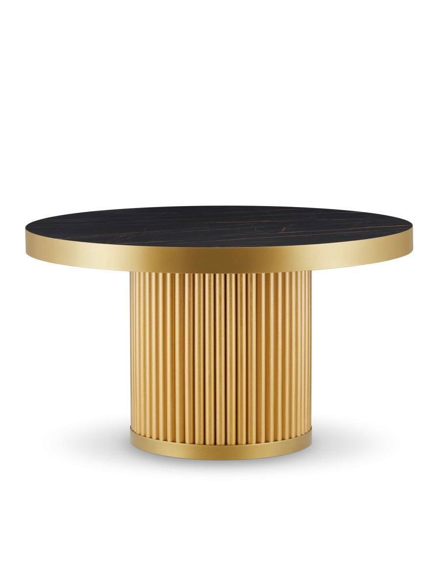 mesa de centro glamour dorada