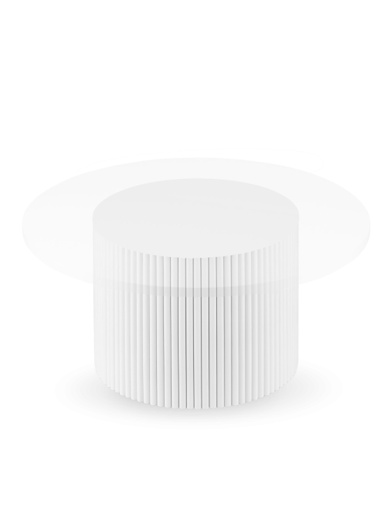 Biała ryflowana noga do stołu