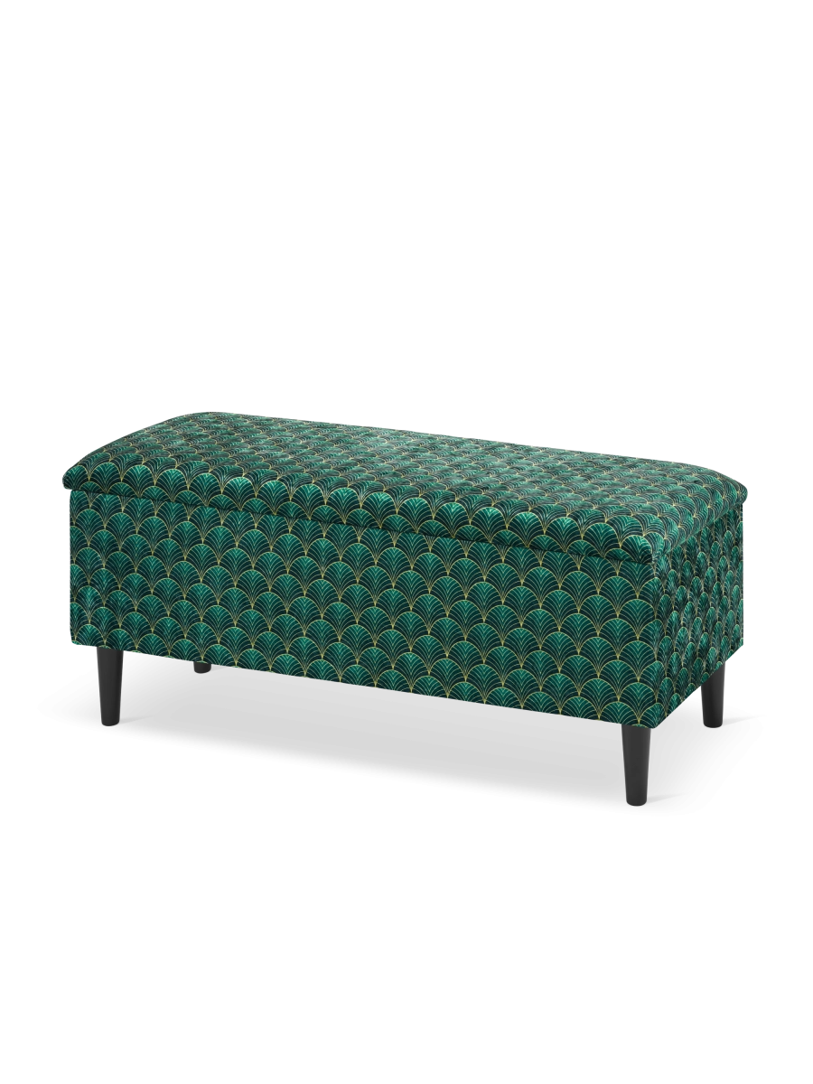 puf verde con compartimento