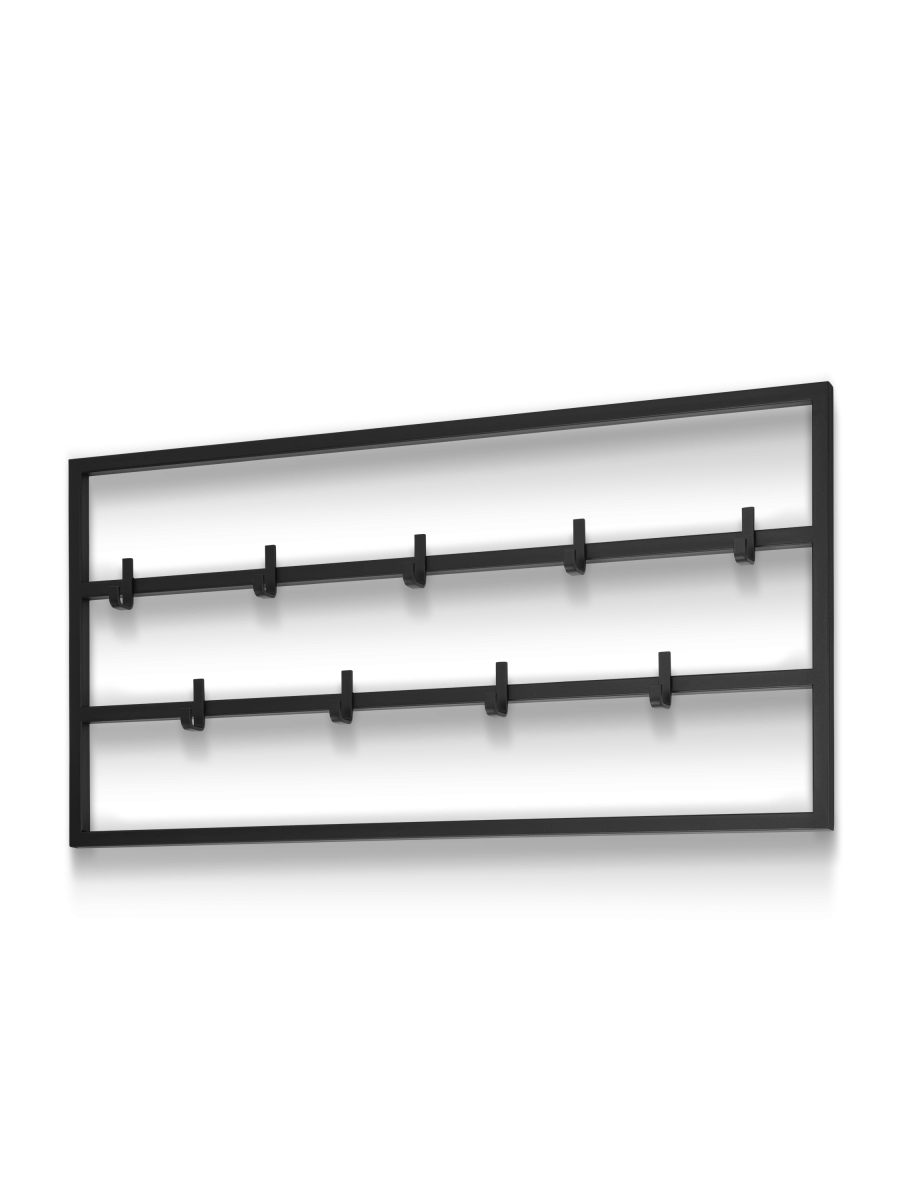 Sólido soporte de pared de acero negro para el pasillo, práctico y estético