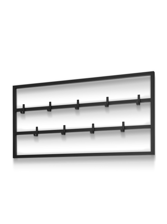 Schwarzer Stahlwandhaken für den Flur, modern und robust