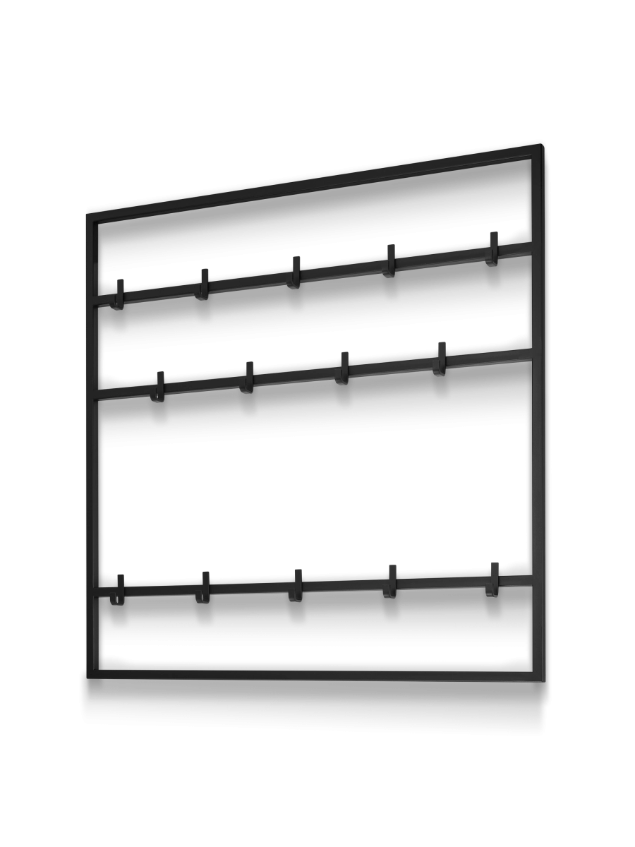 Percha de metal negro para el pasillo, moderna y robusta