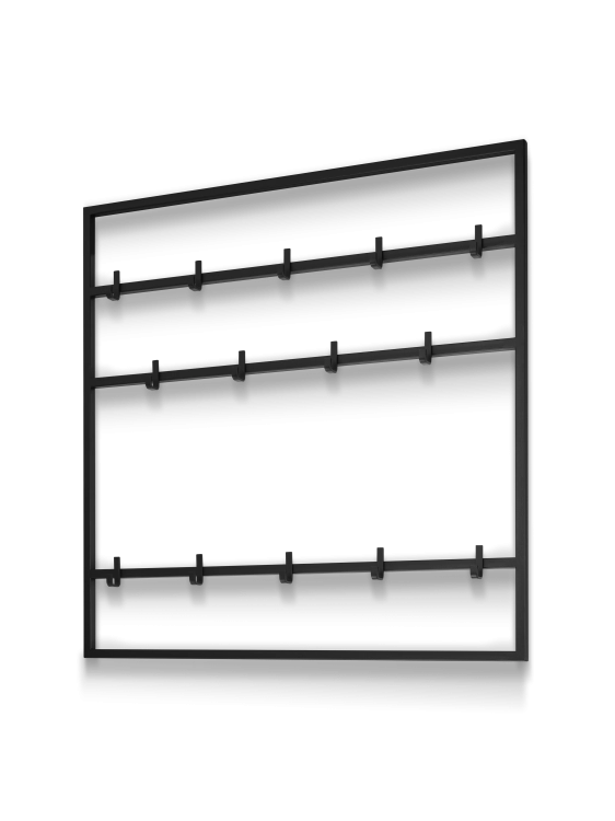 Schwarze Metall-Wandhalterung für den Flur, langlebig und praktisch