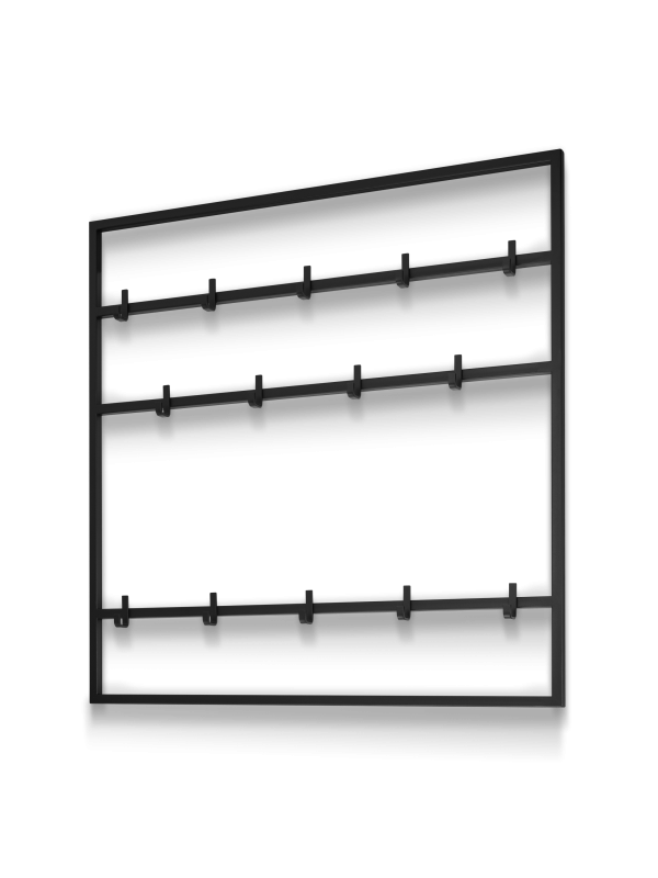 Percha de metal negro para el pasillo, moderna y robusta
