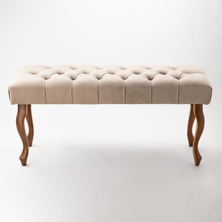 Banco acolchado en color café con leche claro