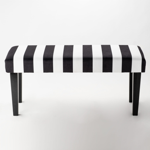 Banco tapizado con estampado de rayas