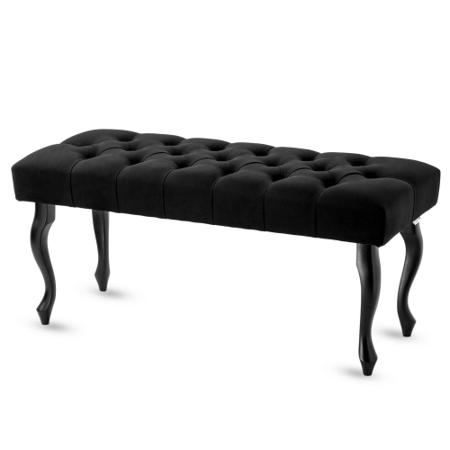 Banco acolchado negro para el pasillo