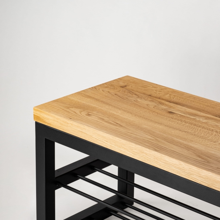 Banco industrial con tablero de madera para interiores tipo loft