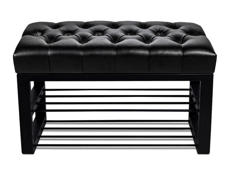 Banco de zapatos de cuero para el pasillo