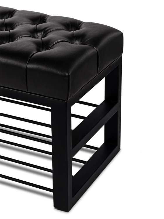 Banco de zapatos de cuero para el pasillo