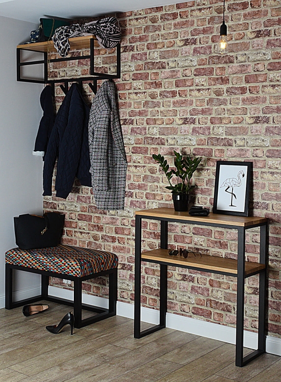 recibidor con muebles tipo loft