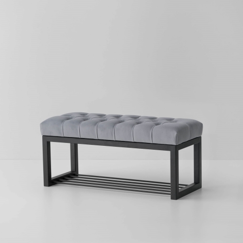 Banco industrial para el pasillo con zapatero