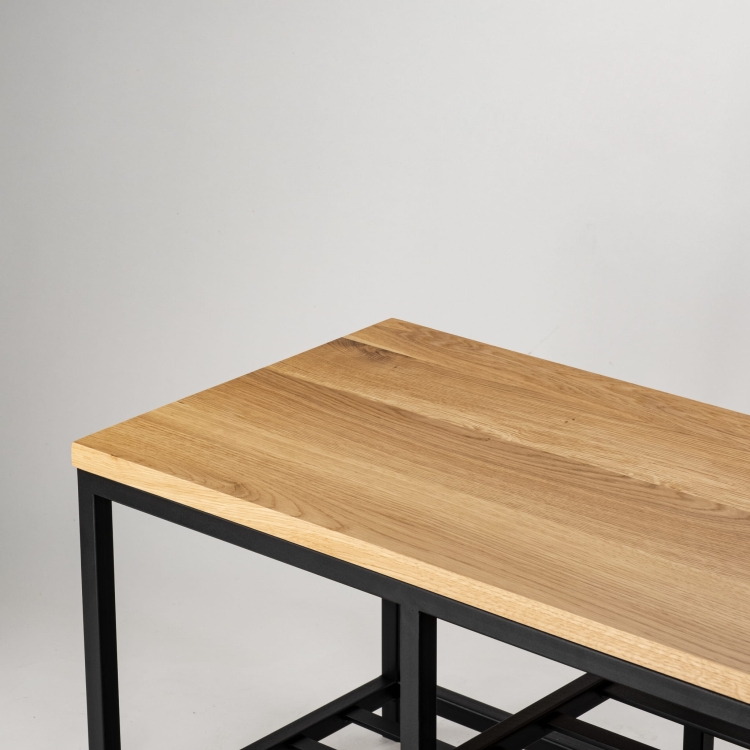 Banco industrial con tablero de madera para interiores tipo loft