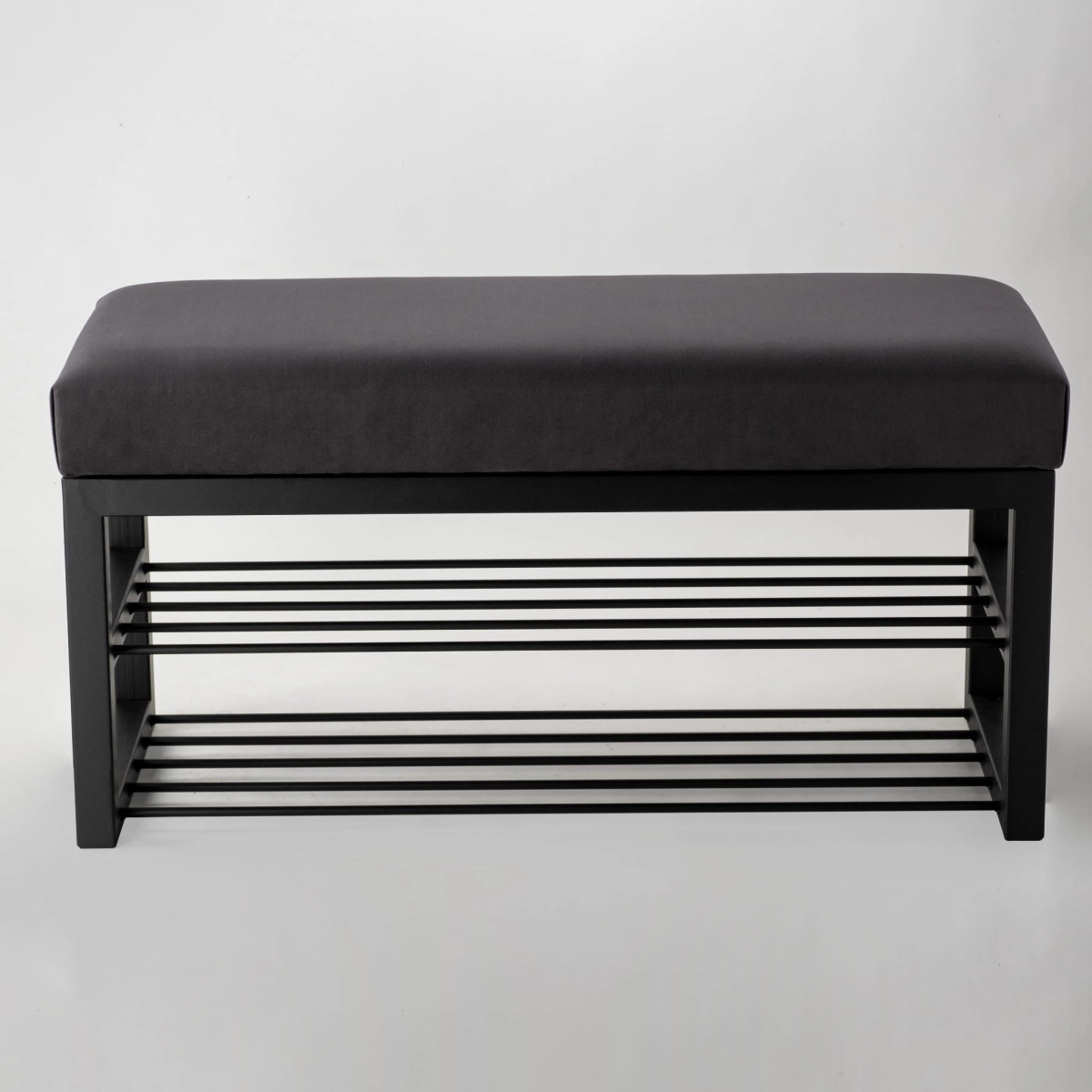 Banco industrial con estantes para zapatos, perfecto para interiores tipo loft