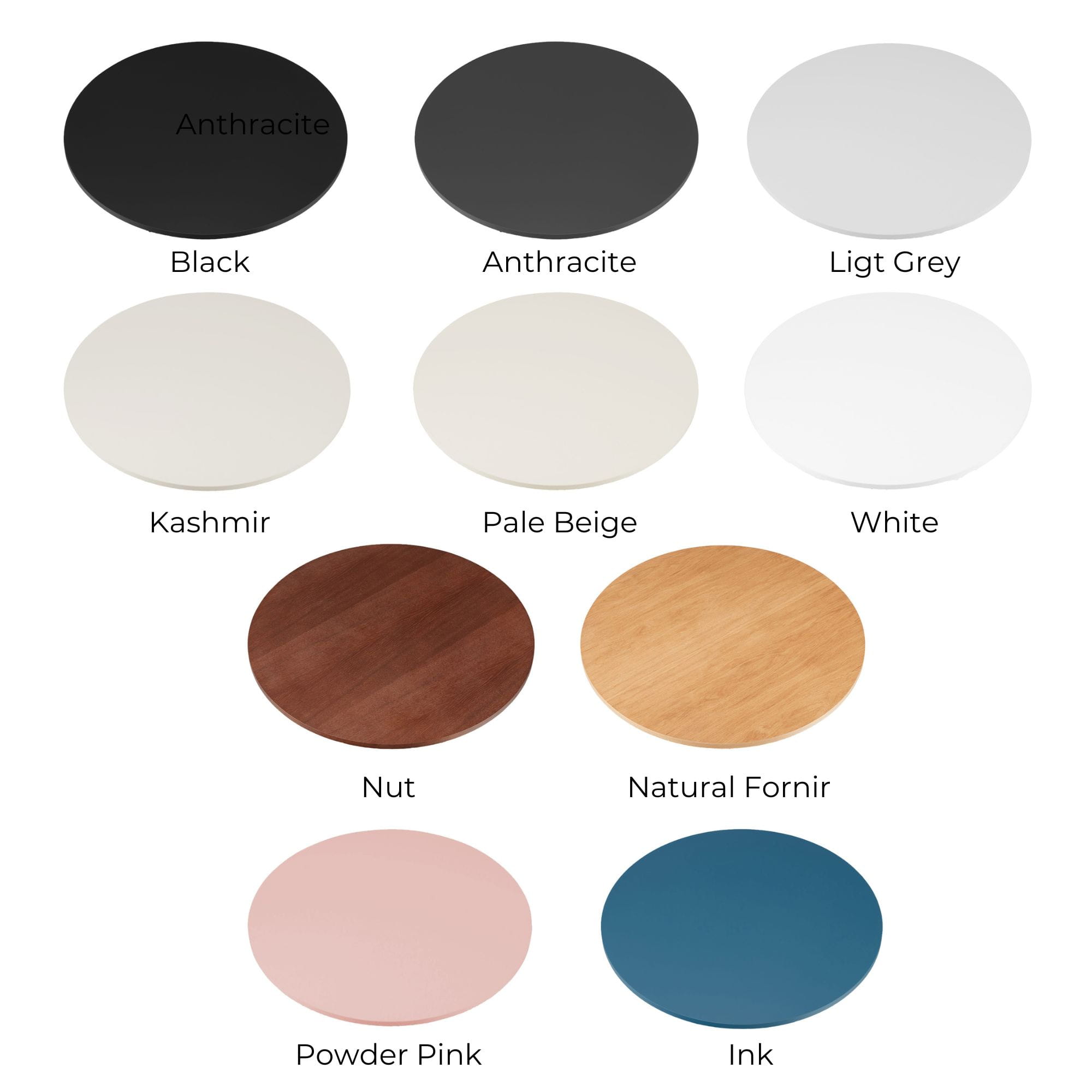 Tableros de colores para mesas de centro fabricados con tableros para muebles