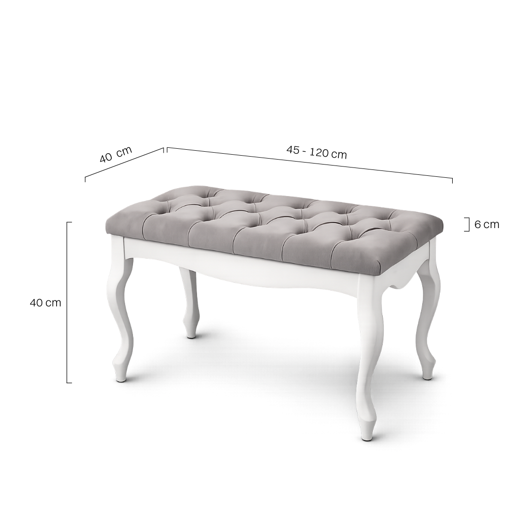 Ławka pikowana Blanca - Chesterefield biała