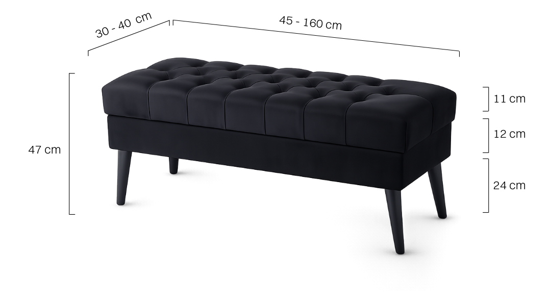 ławka otwierana z siedziskiem pikowanym