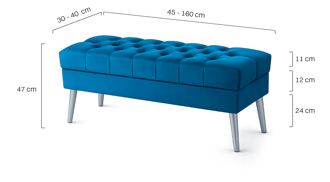 Pikowana pufa ze schowkiem w kolorze turkusowym, stylowy i praktyczny mebel