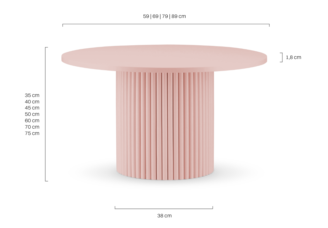 różowy stolik kawowy